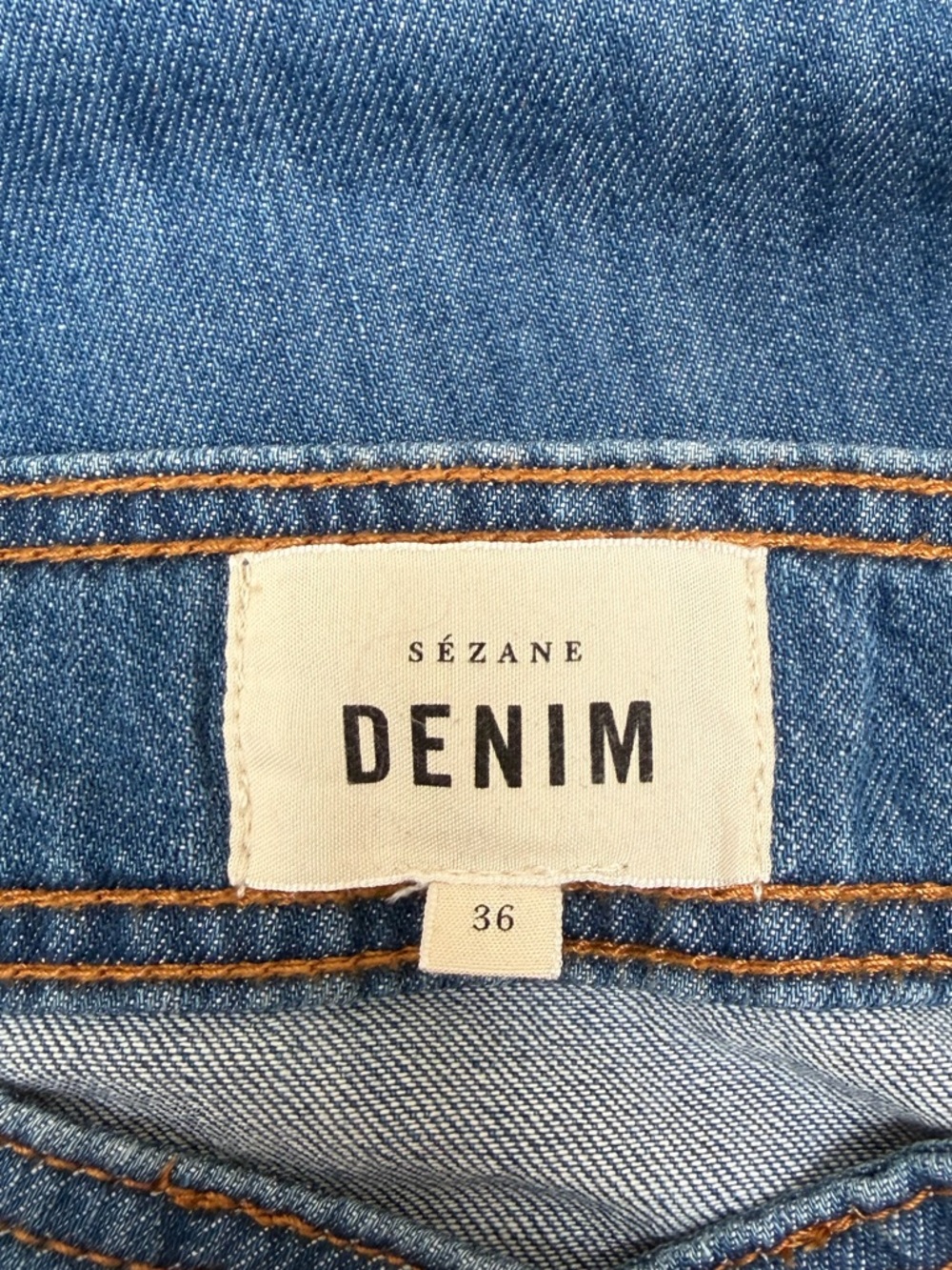 Sezane Clarine Midi Skirt Denim Button Front A Line Cotton Blue Size Small 36 - Picture 3 of 11